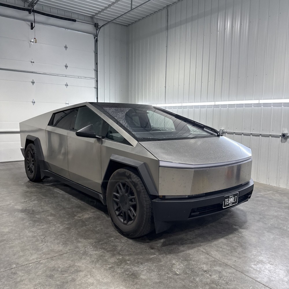 Bare Cybertruck before the vinyl wrap